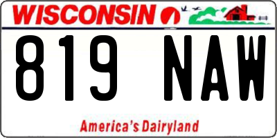 WI license plate 819NAW