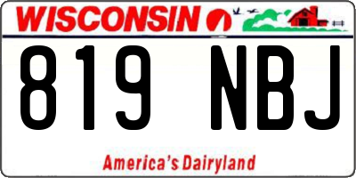 WI license plate 819NBJ