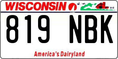 WI license plate 819NBK