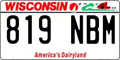 WI license plate 819NBM