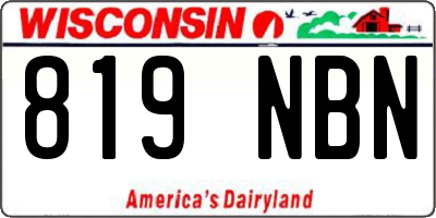 WI license plate 819NBN