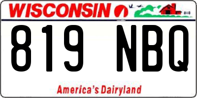 WI license plate 819NBQ