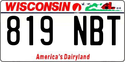 WI license plate 819NBT