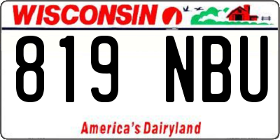 WI license plate 819NBU