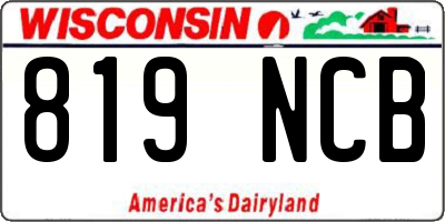 WI license plate 819NCB