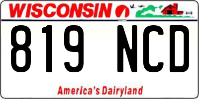 WI license plate 819NCD