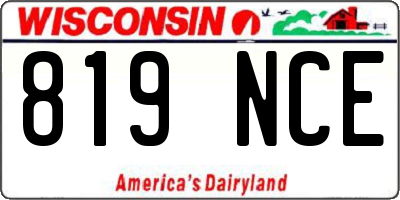 WI license plate 819NCE