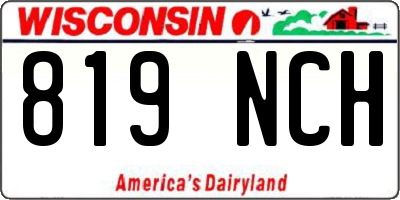 WI license plate 819NCH