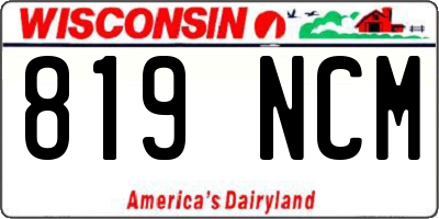 WI license plate 819NCM