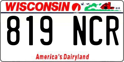 WI license plate 819NCR