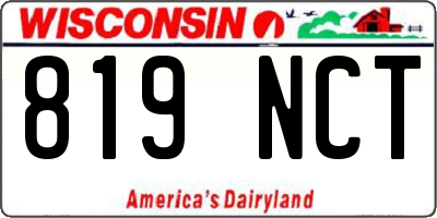 WI license plate 819NCT