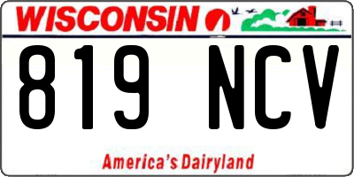 WI license plate 819NCV