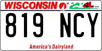 WI license plate 819NCY