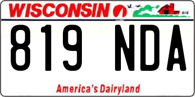 WI license plate 819NDA