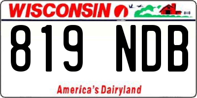 WI license plate 819NDB