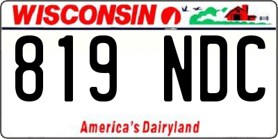 WI license plate 819NDC