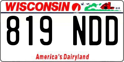 WI license plate 819NDD