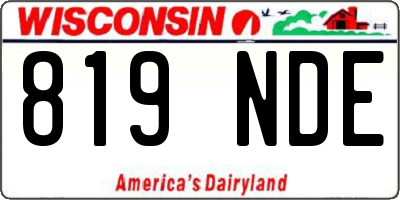 WI license plate 819NDE