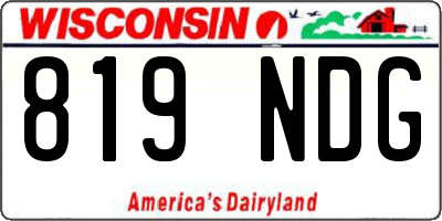 WI license plate 819NDG