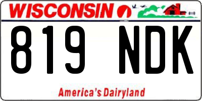 WI license plate 819NDK