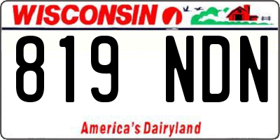 WI license plate 819NDN