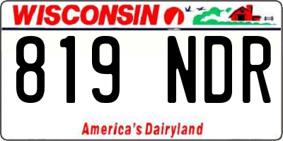 WI license plate 819NDR