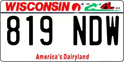 WI license plate 819NDW