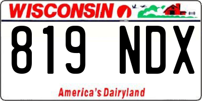 WI license plate 819NDX