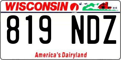WI license plate 819NDZ