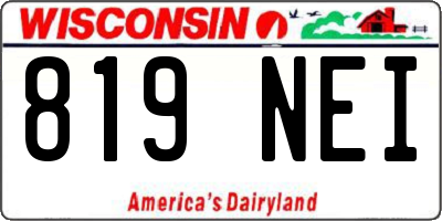 WI license plate 819NEI