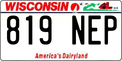 WI license plate 819NEP