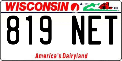 WI license plate 819NET