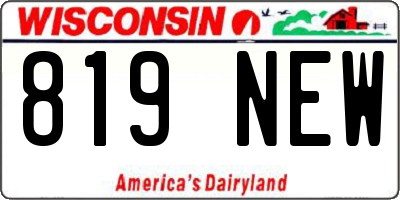WI license plate 819NEW