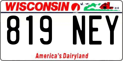 WI license plate 819NEY