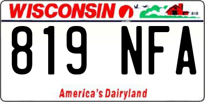 WI license plate 819NFA