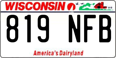 WI license plate 819NFB