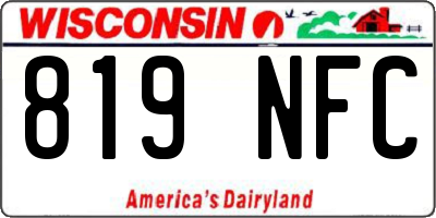 WI license plate 819NFC
