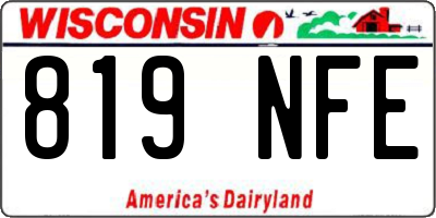 WI license plate 819NFE