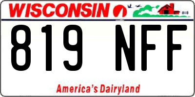 WI license plate 819NFF