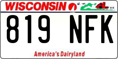 WI license plate 819NFK