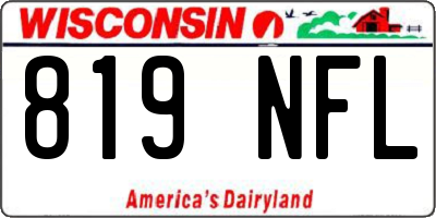 WI license plate 819NFL