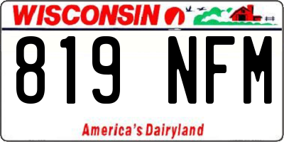 WI license plate 819NFM