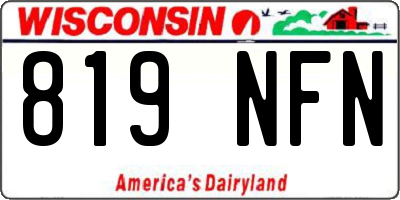 WI license plate 819NFN