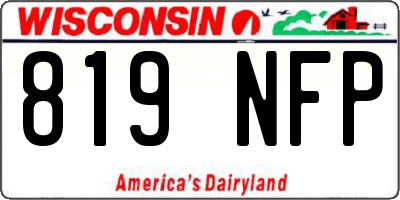 WI license plate 819NFP