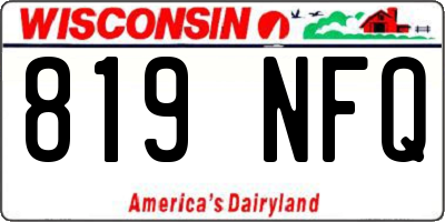WI license plate 819NFQ