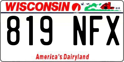 WI license plate 819NFX