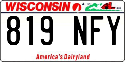 WI license plate 819NFY