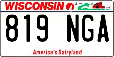 WI license plate 819NGA