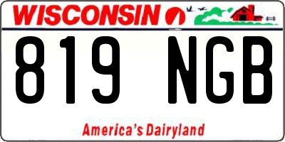 WI license plate 819NGB