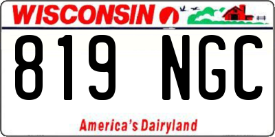 WI license plate 819NGC